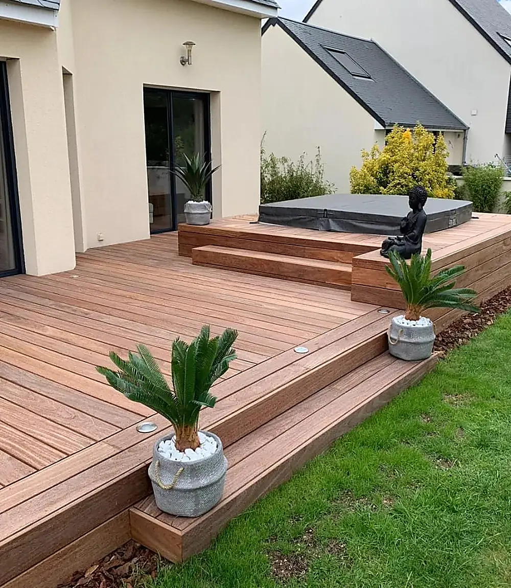 Terrasse et aménagement extérieur, chantier réalisé par Construland